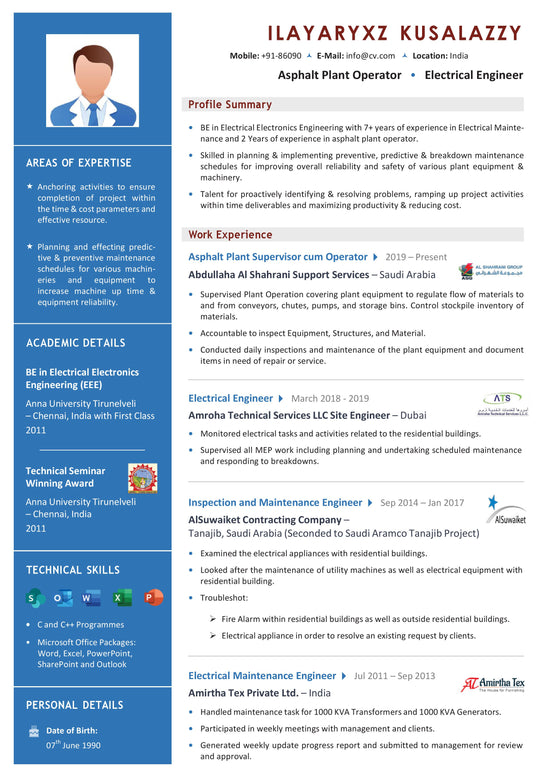 Visual Resume Template | ATS Resume | Word Format