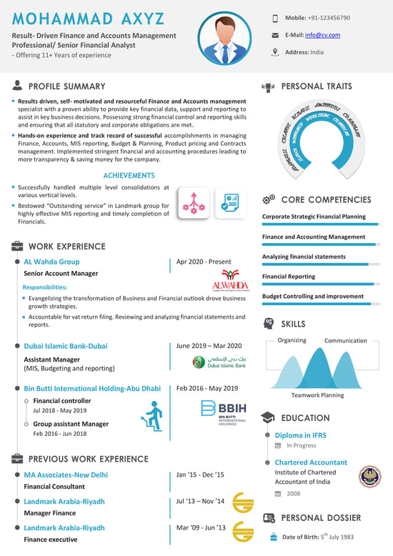 Infographic Editable Resume Template | Download Now