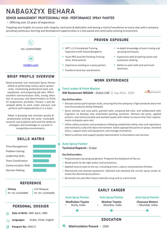 Visual CV Editable Template | Download Now | Fresher Resume