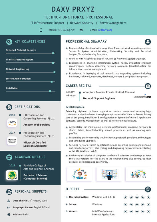 Infographic CV Template | ATS Optimized | Instant Download