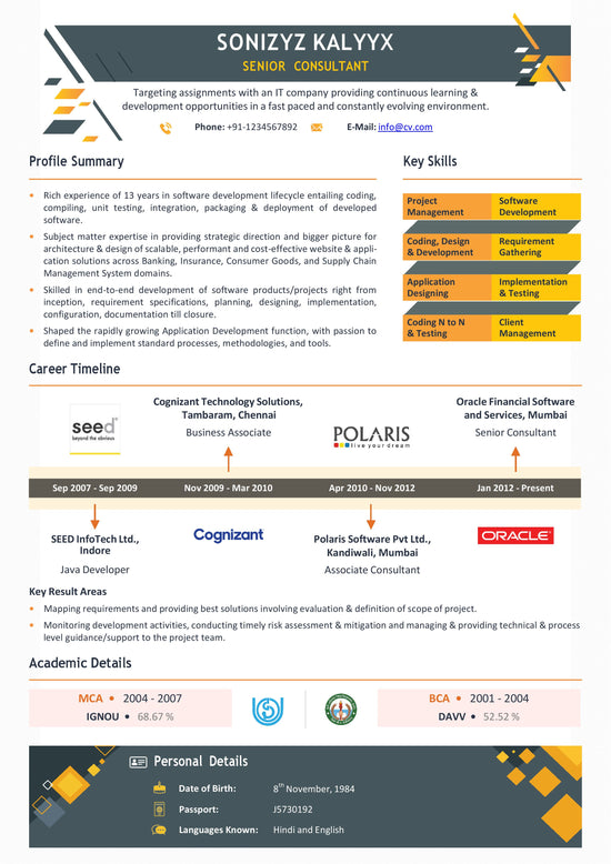 ATS Resume Download | Infographic Resume | Word Format