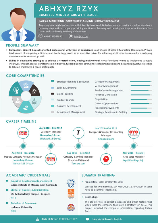 ATS Optimized Resume Template | Infographic CV | Editable