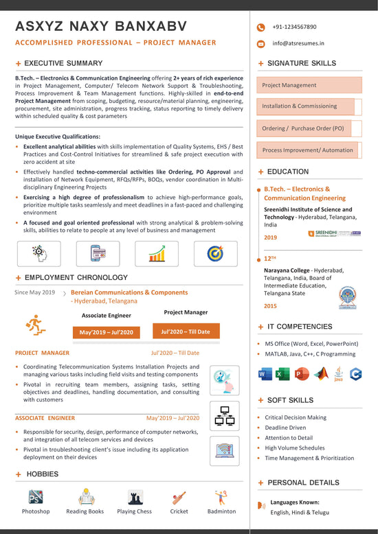 Visual CV Template | Instant Download | Editable Resume