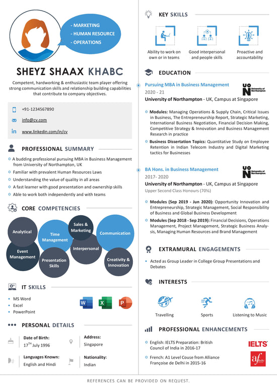 Infographic CV | Instant Download | ATS Resume Editable Word Format