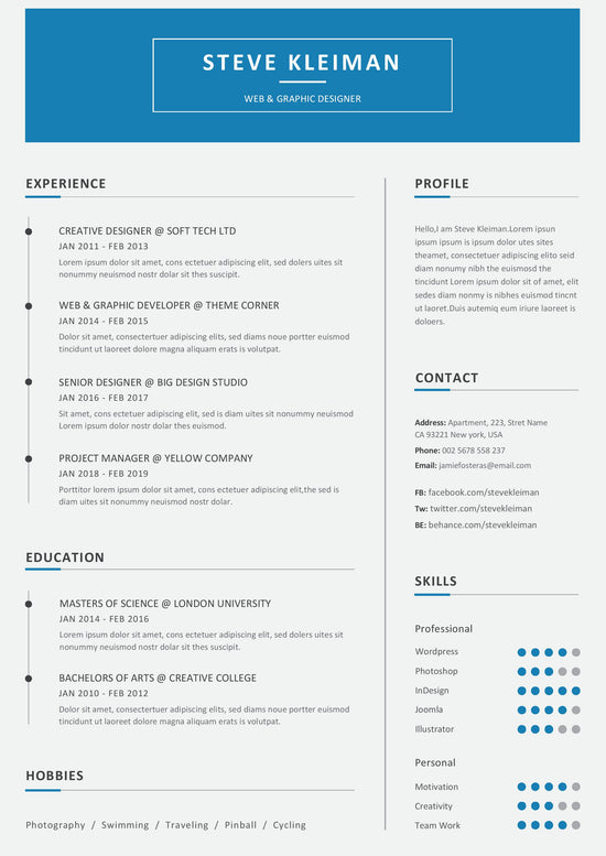 100% ATS Optimized Resume Template | 100% Editable