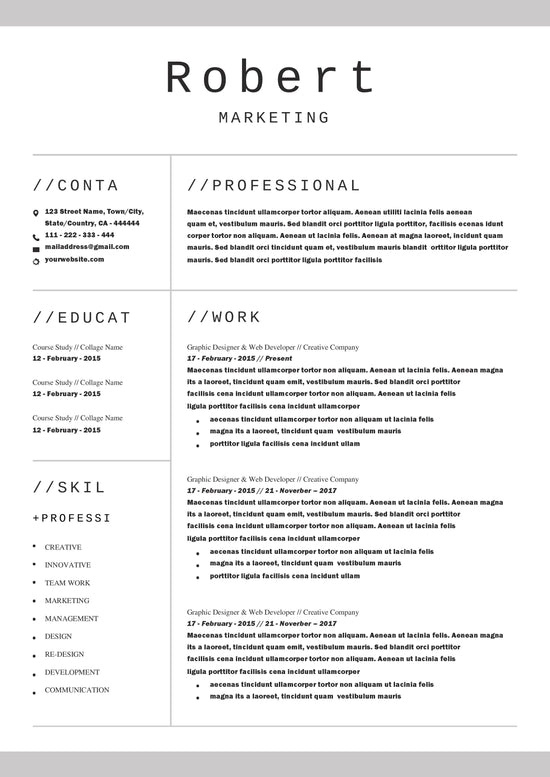 Two Page Resume Template | ATS Optimized | Download Now