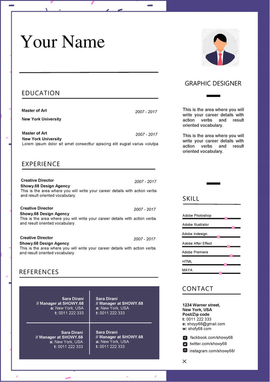 One Page ATS Resume Template | Word Format | Download