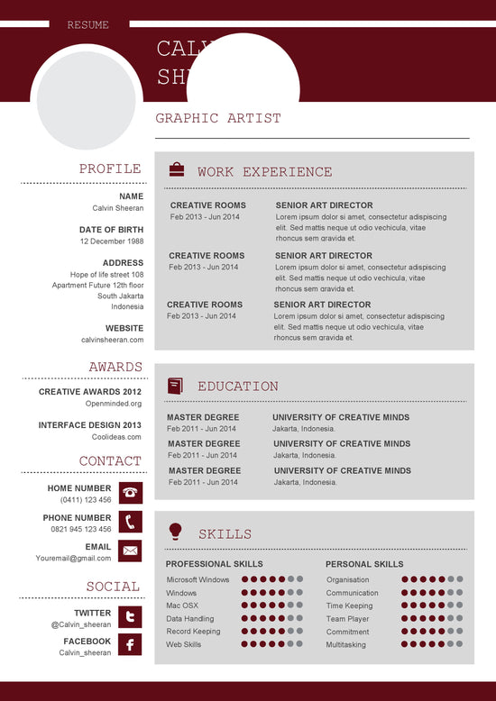 ATS Resume - Red Resume | Professional Template | Download Now