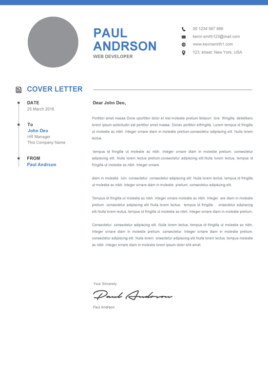 Blue Resume Template | ATS Resume | With Cover Letter