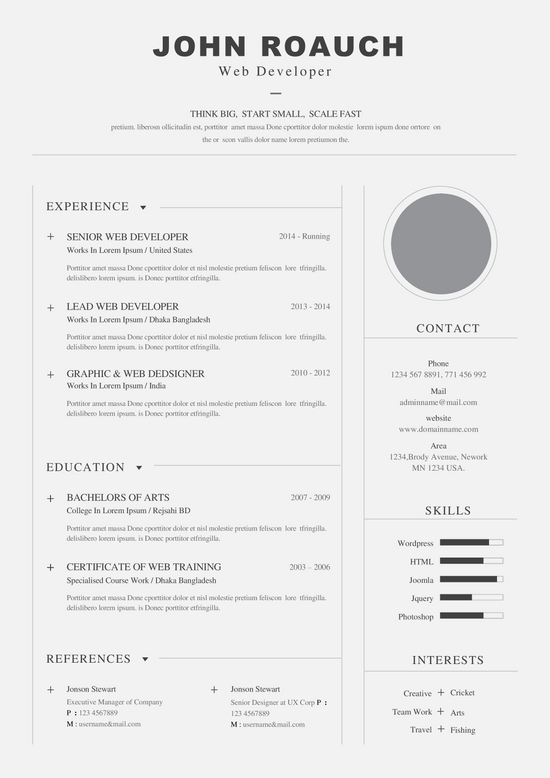 Black and White Resume Template | ATS Resume | Instant Download